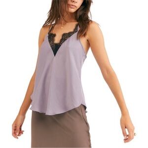 Free People Starlight Camisole Cami Misty Plum L